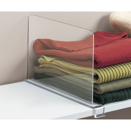 A & R 4 Pack Acrylic Shelf Dividers - Clear Vertical Closet Organizer