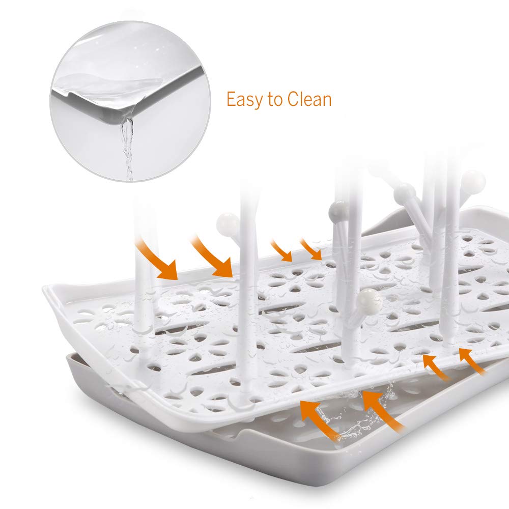 Baby Bottle Drying Rack, Baby Bottle Drain Holder With Detachable Drip  Tray, Baby Drying Rack Ideal For Bottles, Teats - Jxlgv
